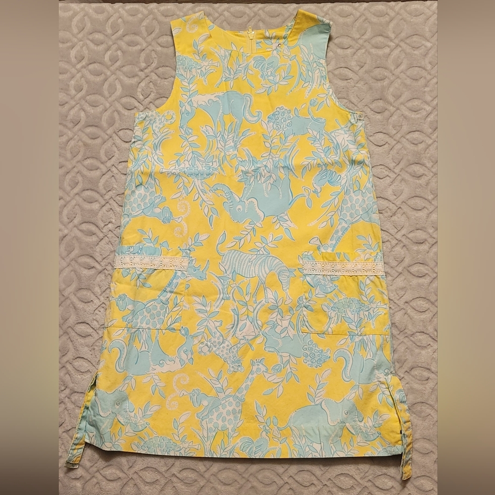 Lilly Pulitzer Yellow and Blue Floral Dress